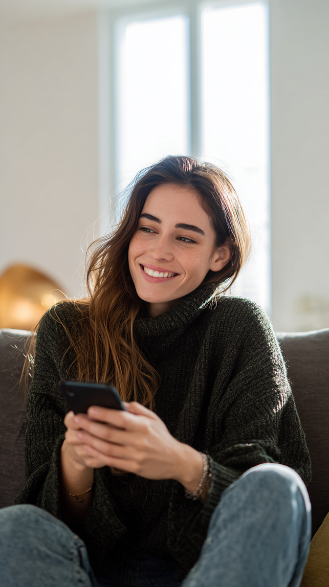 Customer using the Sendora app
